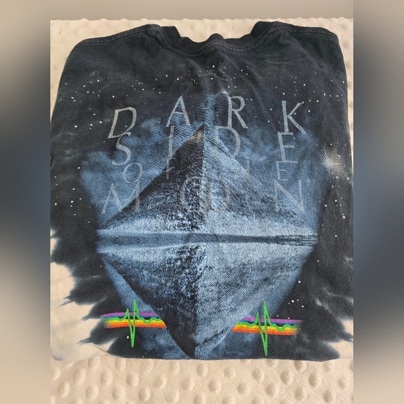 Vintage Liquid Blue Pink Floyd Shirt Medium "Dark Side of the Moon" Tye Dye EUC - Picture 10 of 11